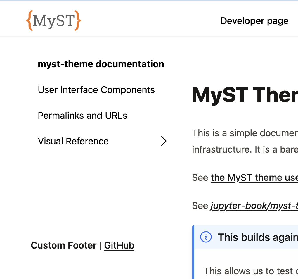 Custom sidebar footer example.